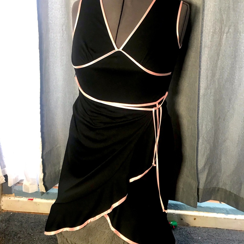 Pink and black dress